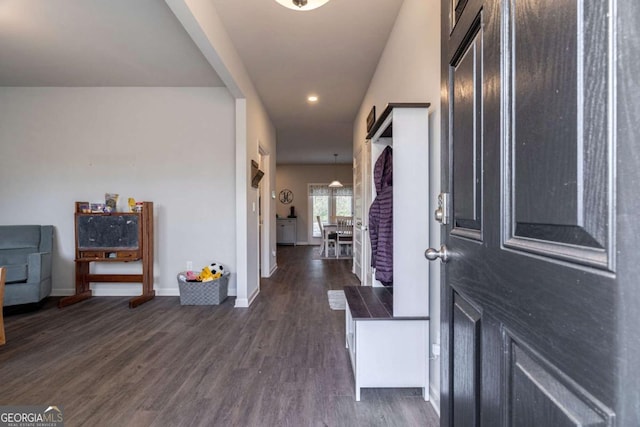 entryway featuring dark hardwood / wood-style floors