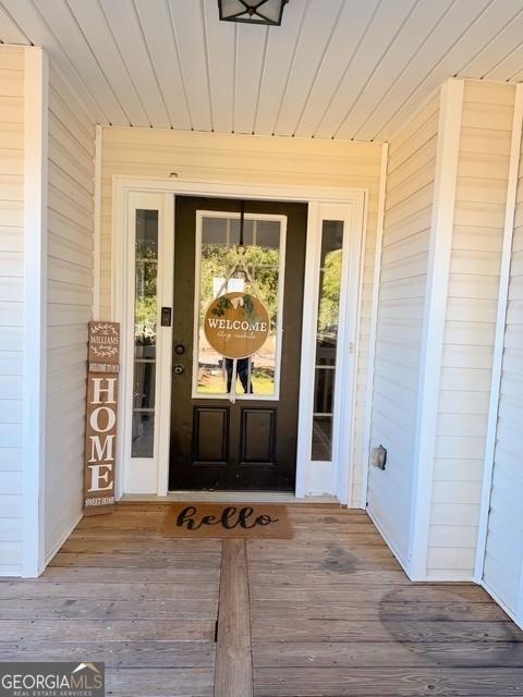 view of doorway to property