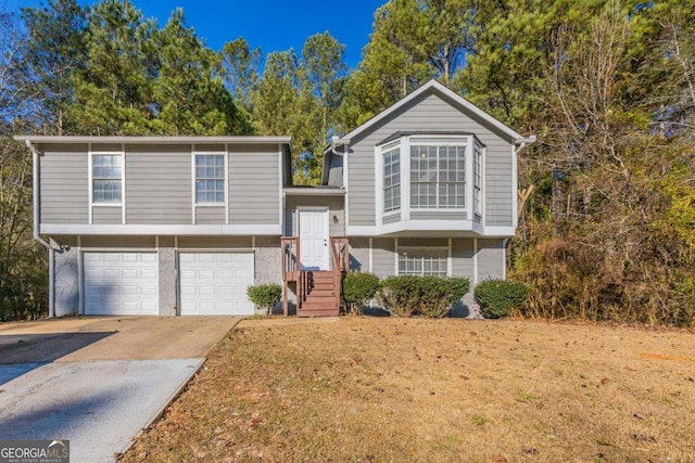 raised ranch with a garage