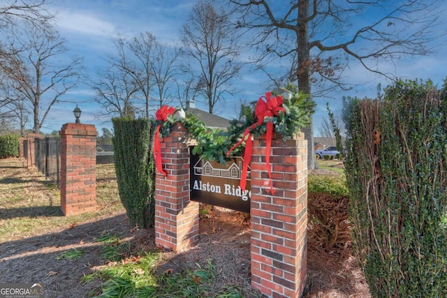 view of community sign