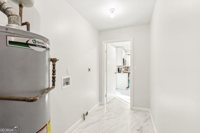 hallway with gas water heater