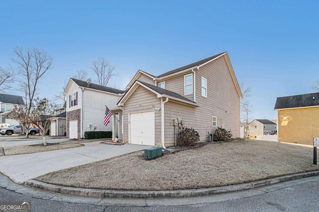 view of home's exterior with a garage