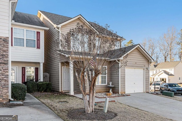 view of front of house featuring a garage