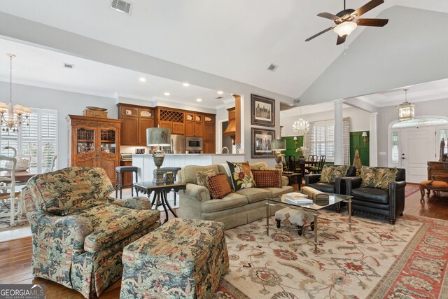 sunroom with lofted ceiling and a wall mounted AC