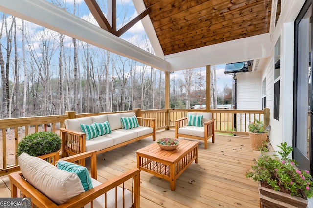 deck featuring an outdoor hangout area