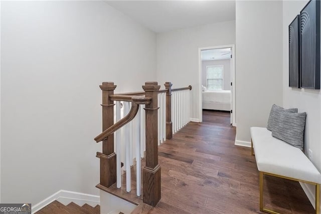 hall featuring dark hardwood / wood-style flooring