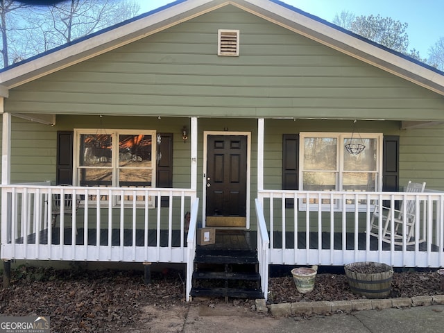 view of front of home with a porch