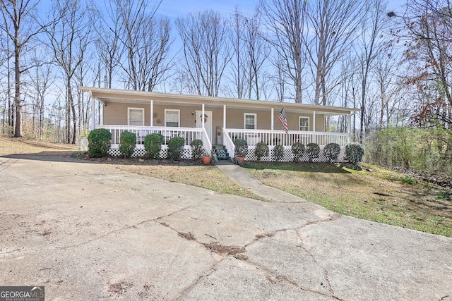 view of front of property with a porch