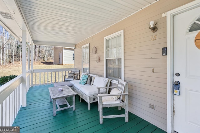 wooden deck with a porch