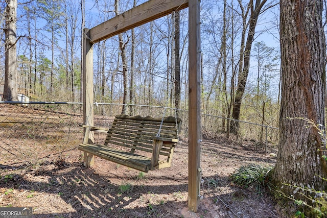 view of yard with fence