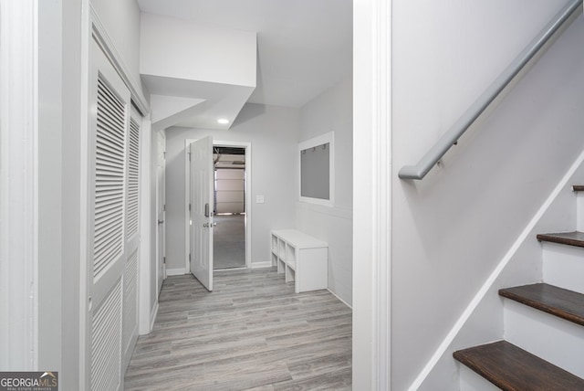 corridor featuring light wood-type flooring