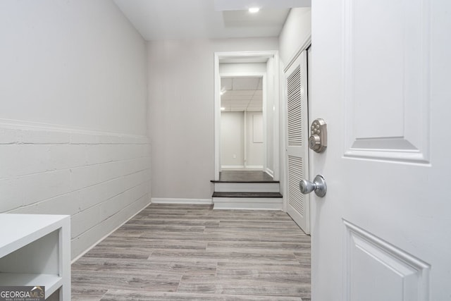 mudroom featuring light hardwood / wood-style flooring