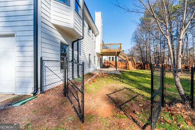 view of yard with a deck