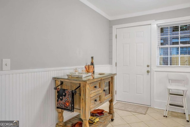 view of tiled foyer