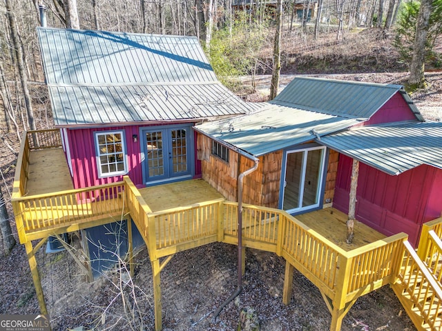 deck with french doors