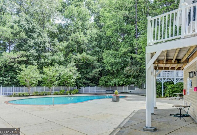 view of pool with a patio area