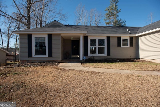 view of single story home