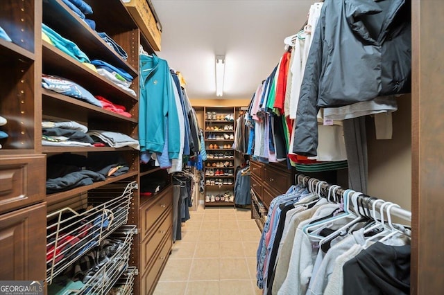 view of walk in closet