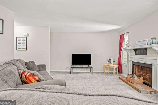 living room featuring carpet flooring