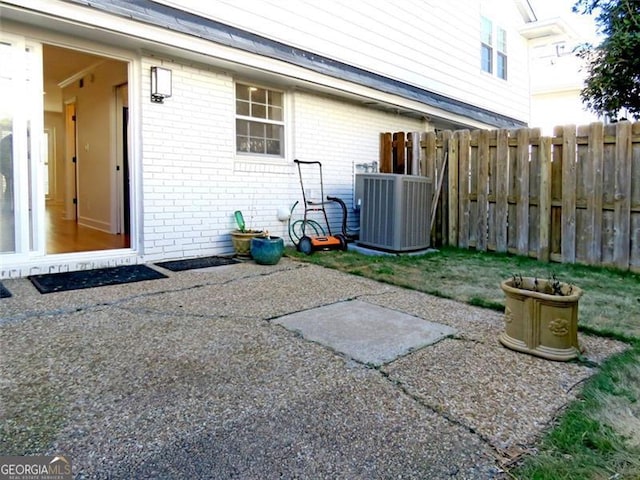 view of patio / terrace featuring central AC unit