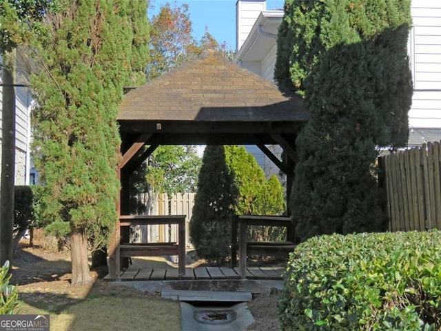 surrounding community with a gazebo