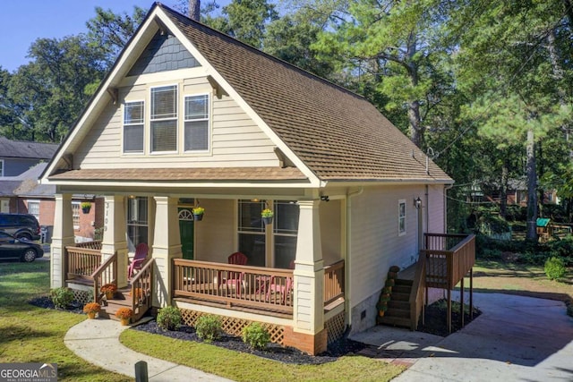 view of front of home featuring a porch