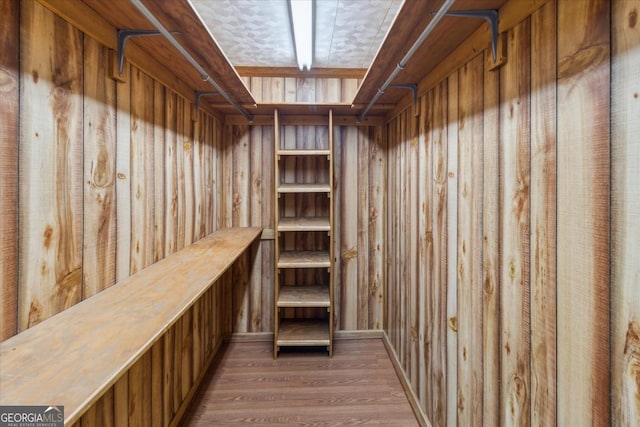 spacious closet featuring wood finished floors