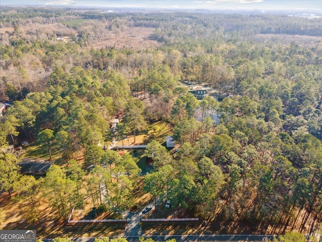 bird's eye view with a forest view