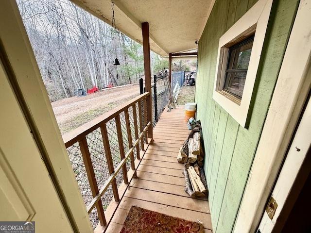 deck with a porch