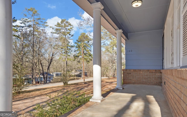 view of patio with a porch