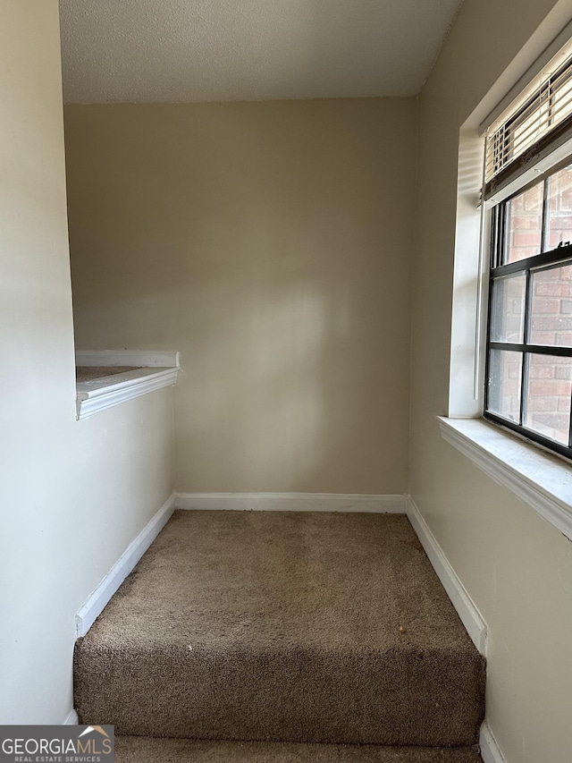 interior space featuring carpet floors and baseboards