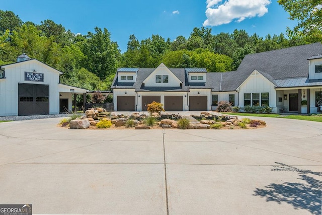 view of modern inspired farmhouse