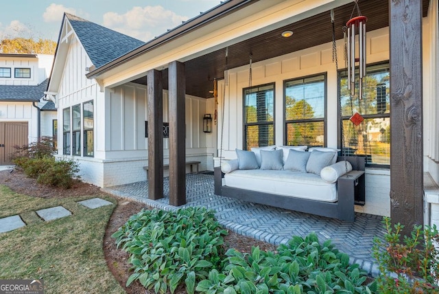 exterior space featuring covered porch