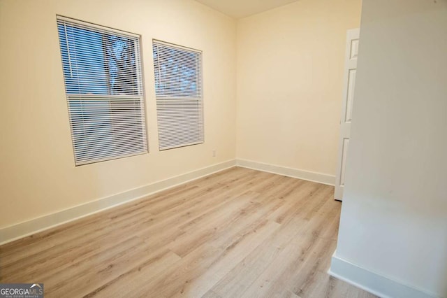 empty room featuring light wood-type flooring