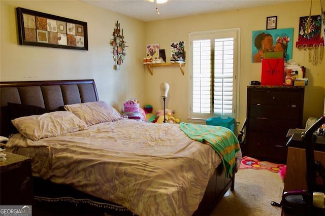 view of carpeted bedroom