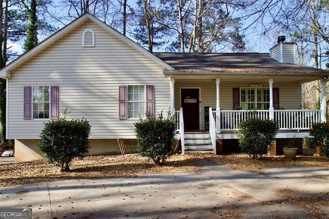 view of front of property with covered porch