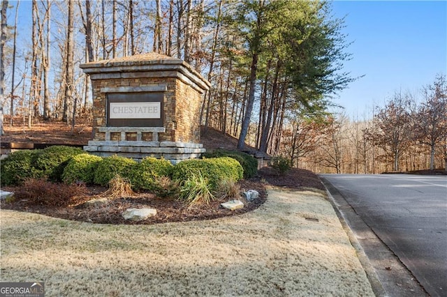 view of community sign