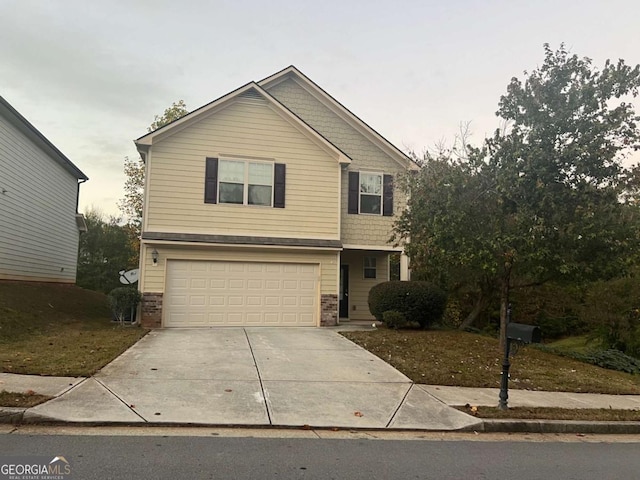 front facade featuring a garage