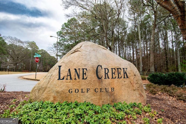 view of community sign