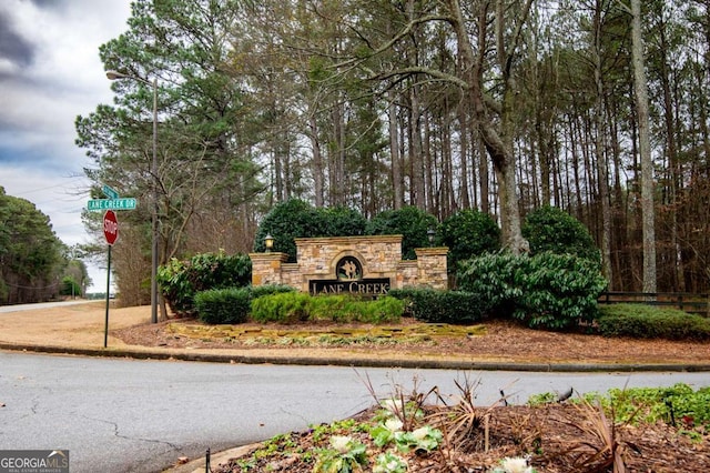 view of community sign