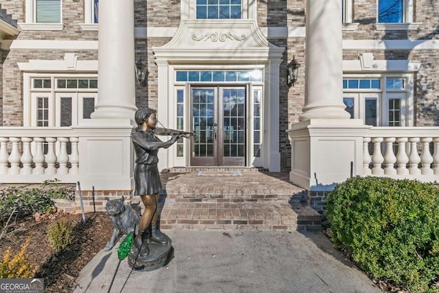 entrance to property with french doors