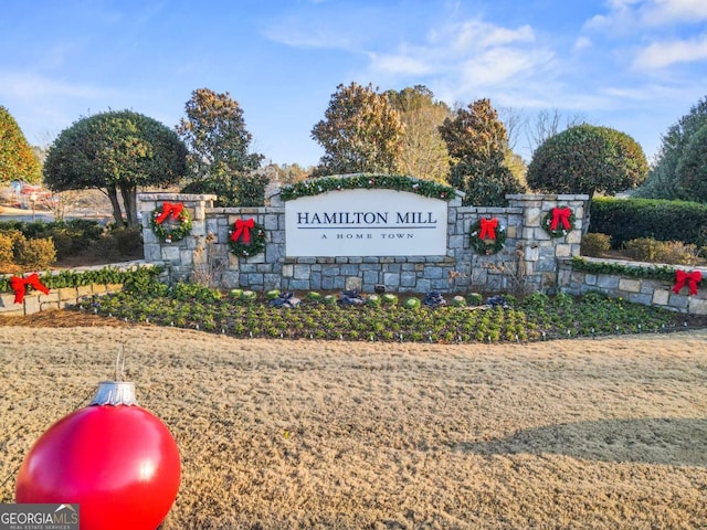 view of community sign