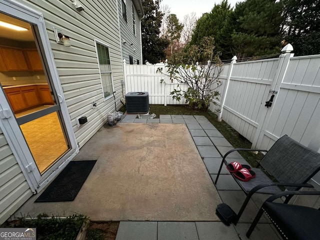 view of patio / terrace featuring central air condition unit