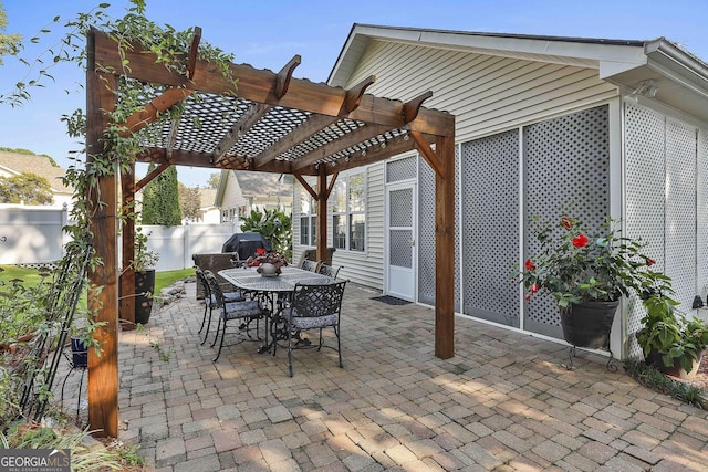 view of patio with a pergola