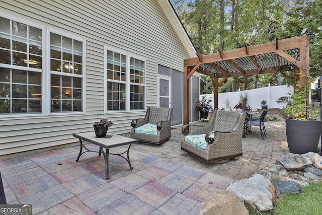 view of patio / terrace with a pergola