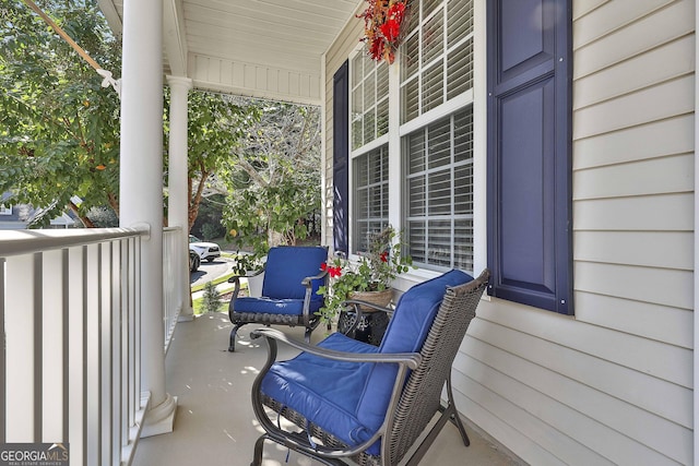 balcony with covered porch