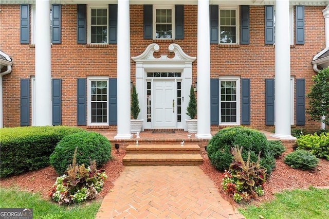 1120 Heards Ferry Rd, Sandy Springs, GA 30328 - doorway to property featuring brick siding