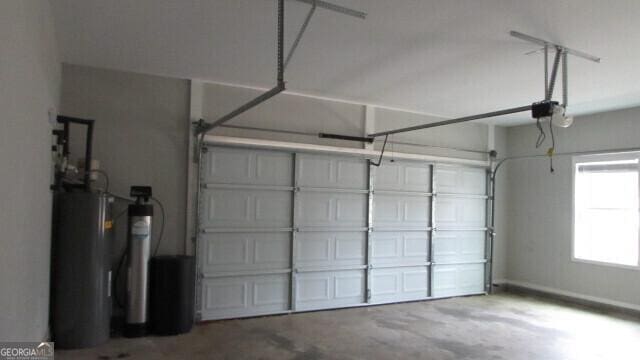 garage with electric water heater