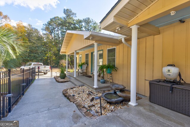 view of patio with covered porch