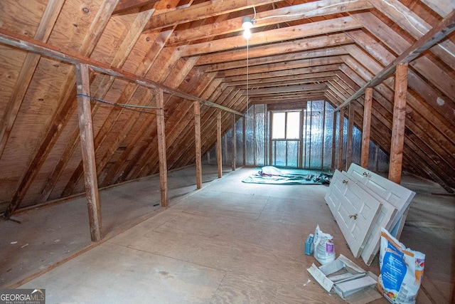 view of attic